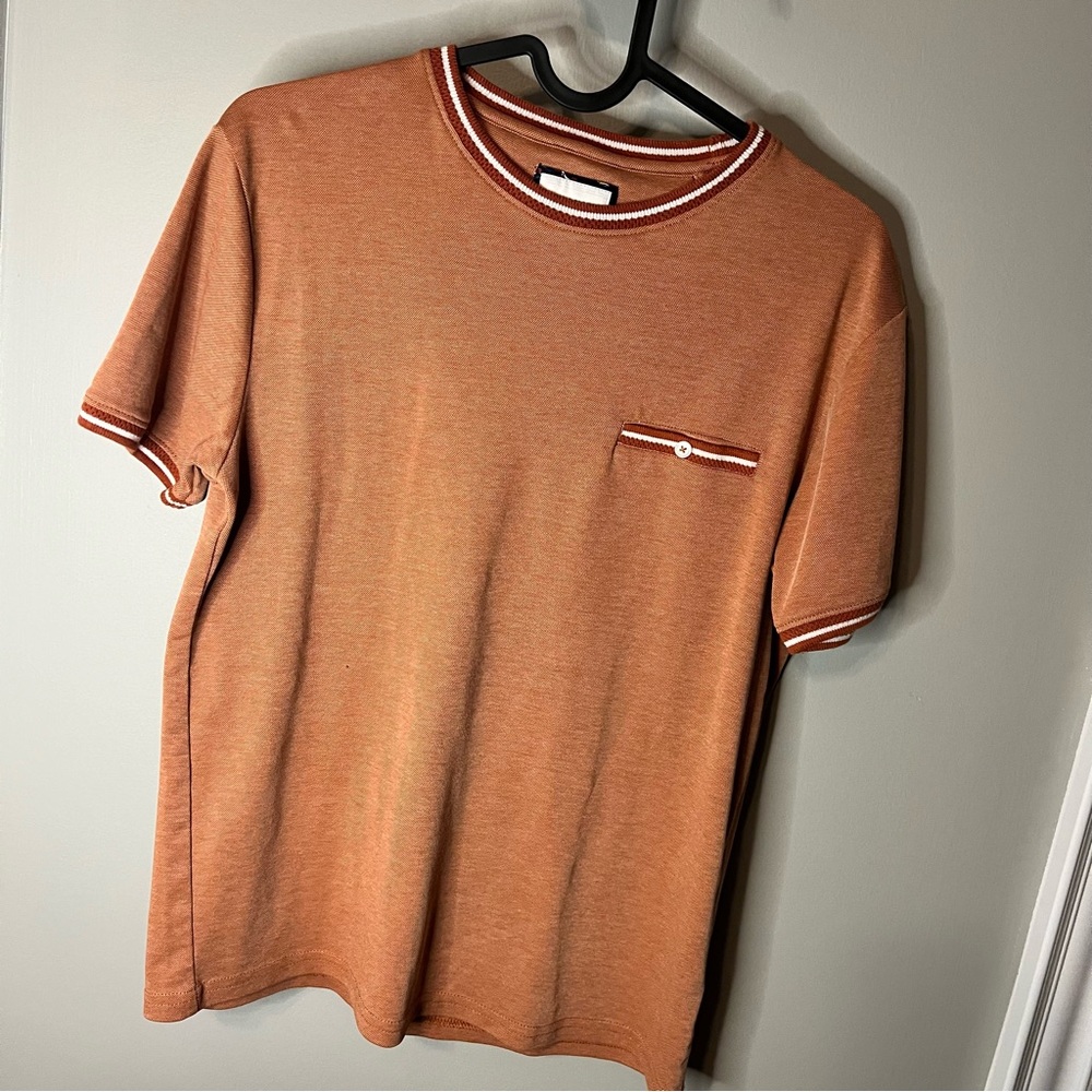 Denim & Flower Tan Short Sleeve Tee with Pocket